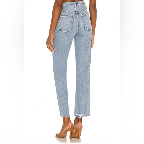 Agolde 90s Pinch Waist High Rise Jean in Soundwave - Picture 3 of 7